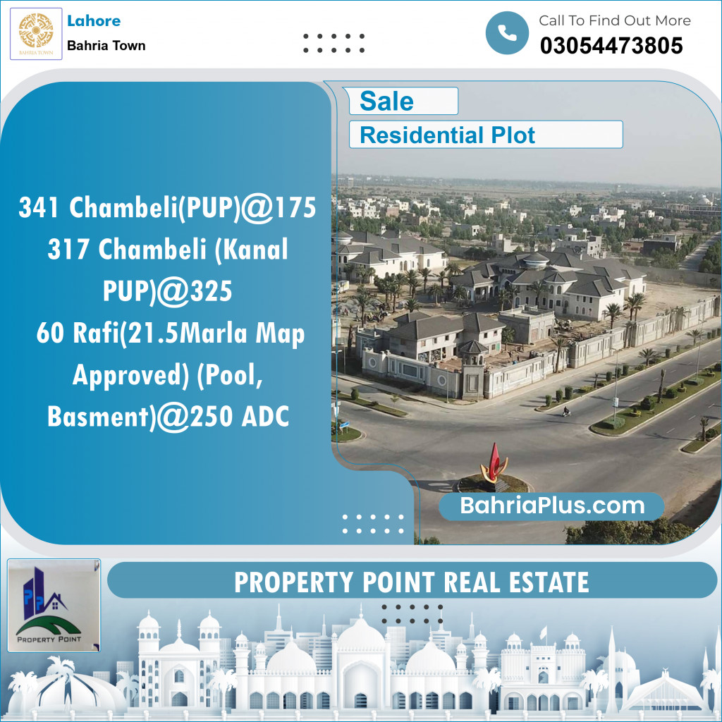Residential Plot for Sale in Sector C - Chambeli Block -  Bahria Town, Lahore - (BP-148660)