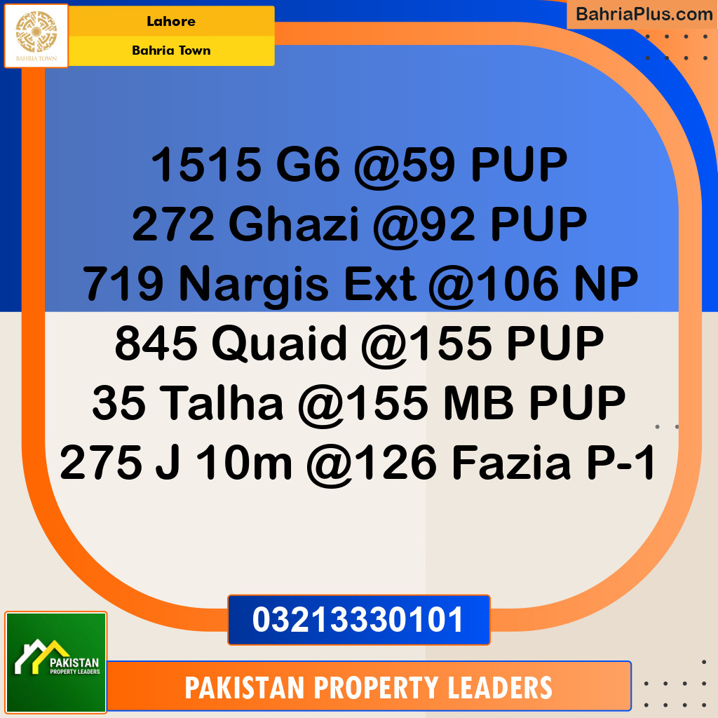 Residential Plot for Sale in Bahria Town, Lahore - (BP-148735)