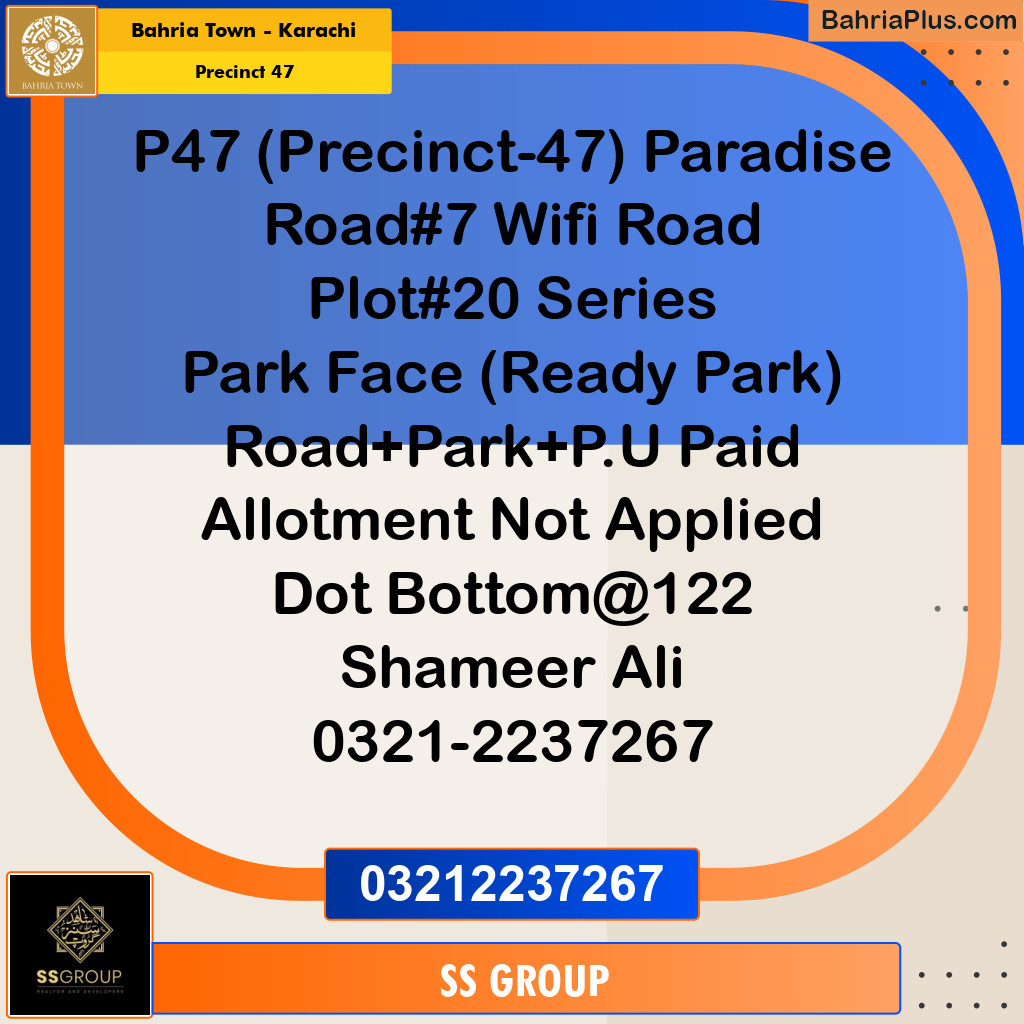 250 Sq. Yards Residential Plot for Sale in Precinct 47 -  Bahria Town, Karachi - (BP-148770)