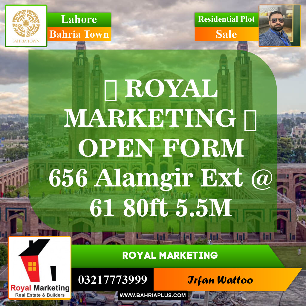 Residential Plot for Sale in Sector F - Alamgir Block -  Bahria Town, Lahore - (BP-148894)