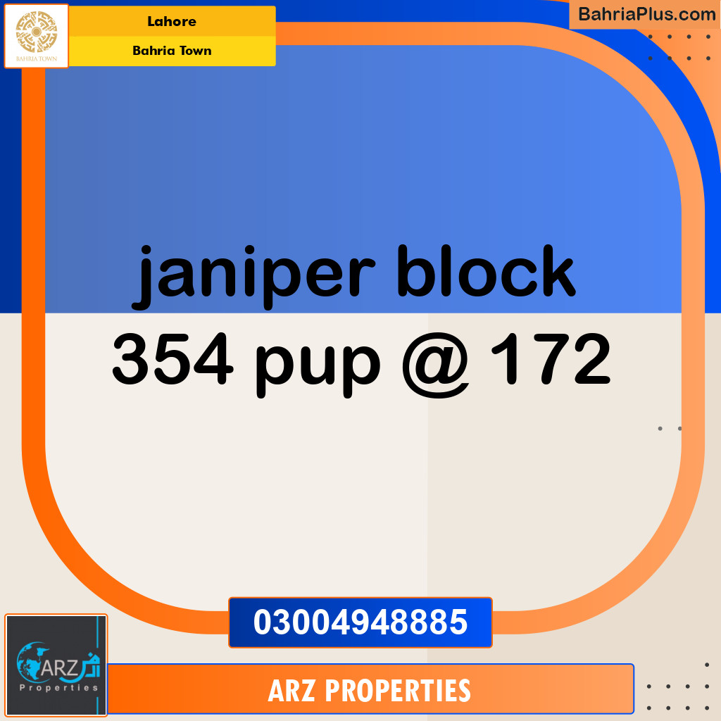Residential Plot for Sale in Sector C - Janiper Block -  Bahria Town, Lahore - (BP-148919)