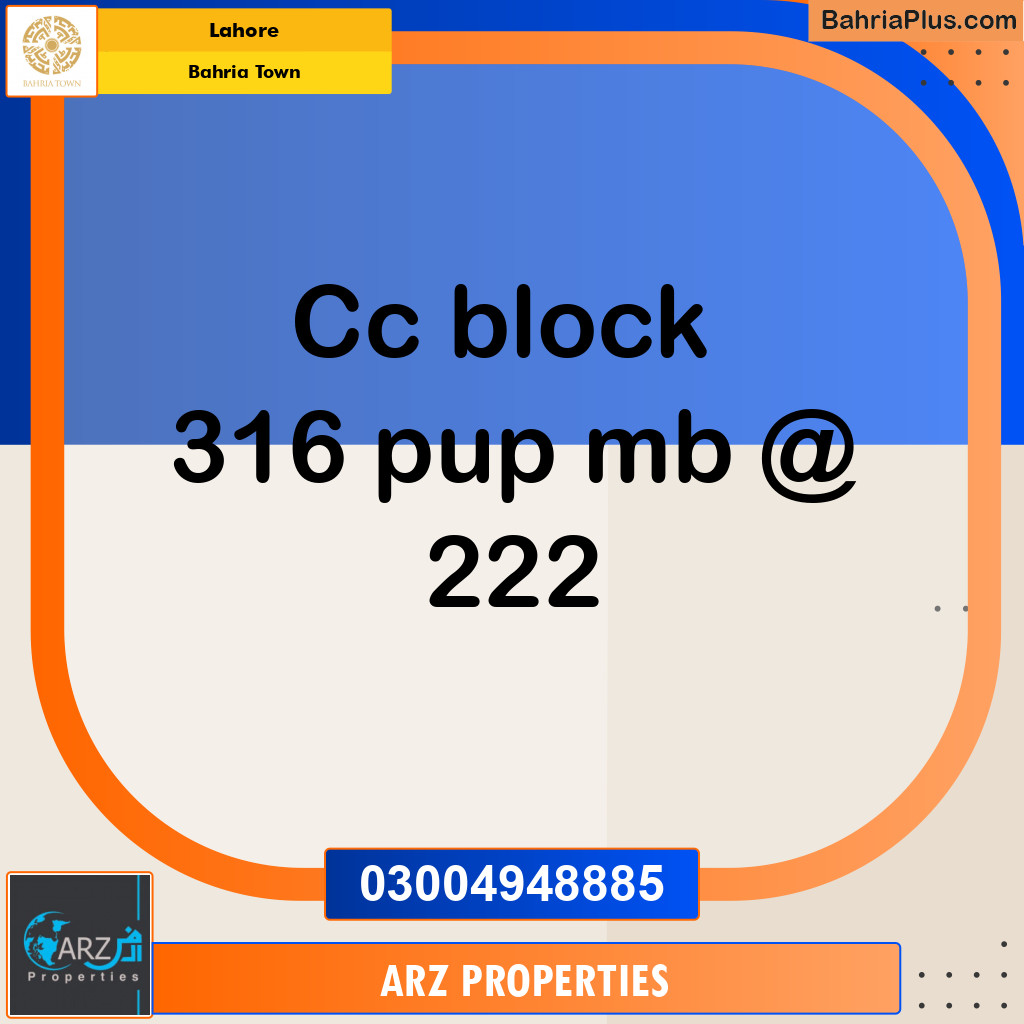 Residential Plot for Sale in Sector D - CC Block -  Bahria Town, Lahore - (BP-148920)