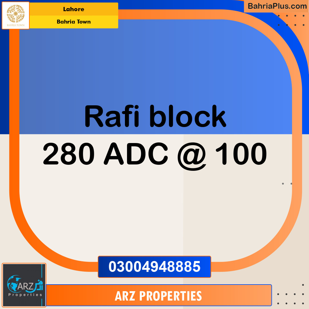 Residential Plot for Sale in Sector E - Rafi Block -  Bahria Town, Lahore - (BP-148928)