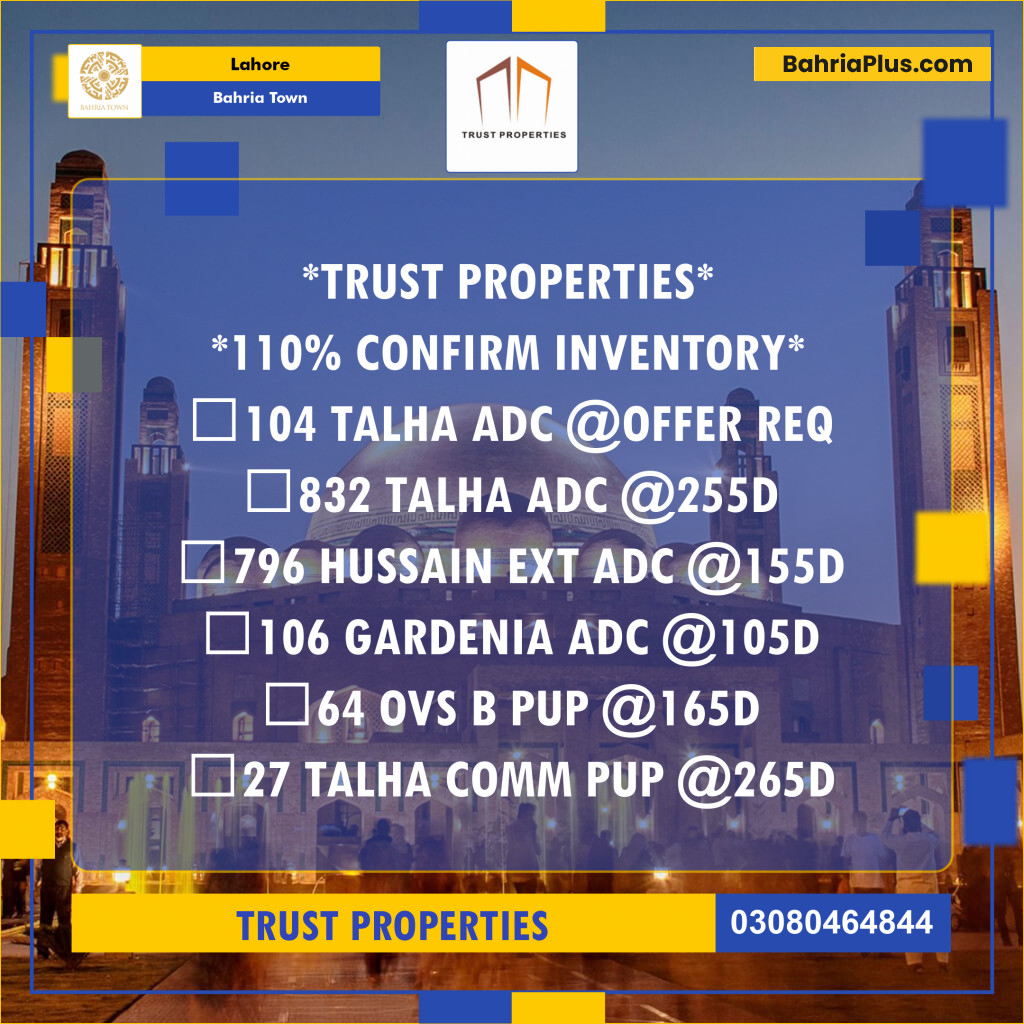 Residential Plot for Sale in Sector F - Talha Block -  Bahria Town, Lahore - (BP-148966)