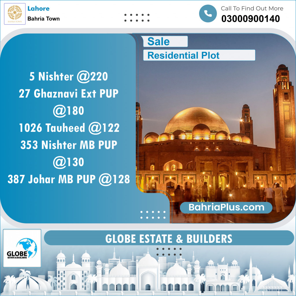 Residential Plot for Sale in Sector E - Nishtar Block -  Bahria Town, Lahore - (BP-148984)