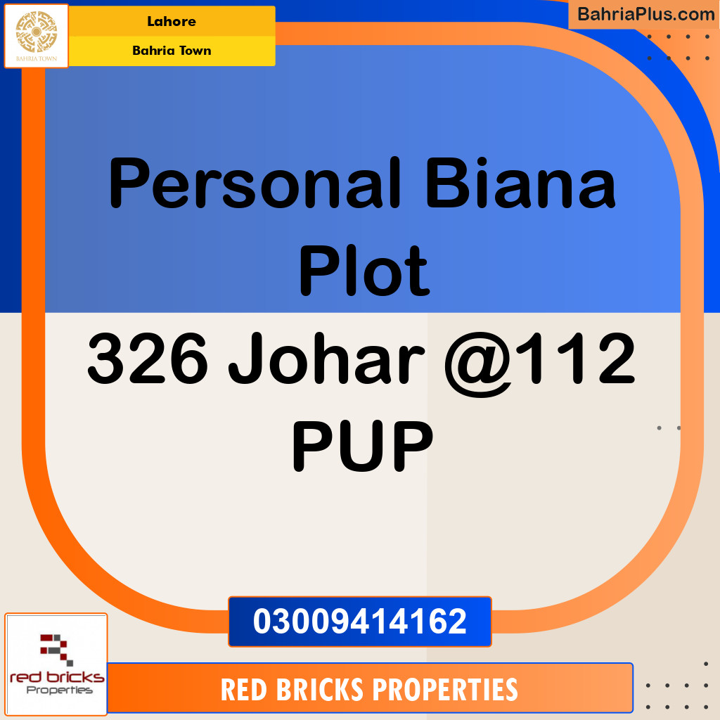 Residential Plot for Sale in Sector E - Johar Block -  Bahria Town, Lahore - (BP-149023)