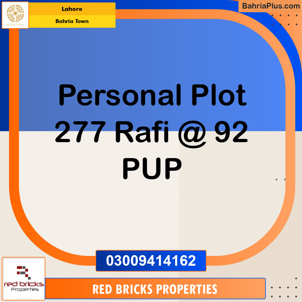 Residential Plot for Sale in Sector E - Rafi Block -  Bahria Town, Lahore - (BP-149028)