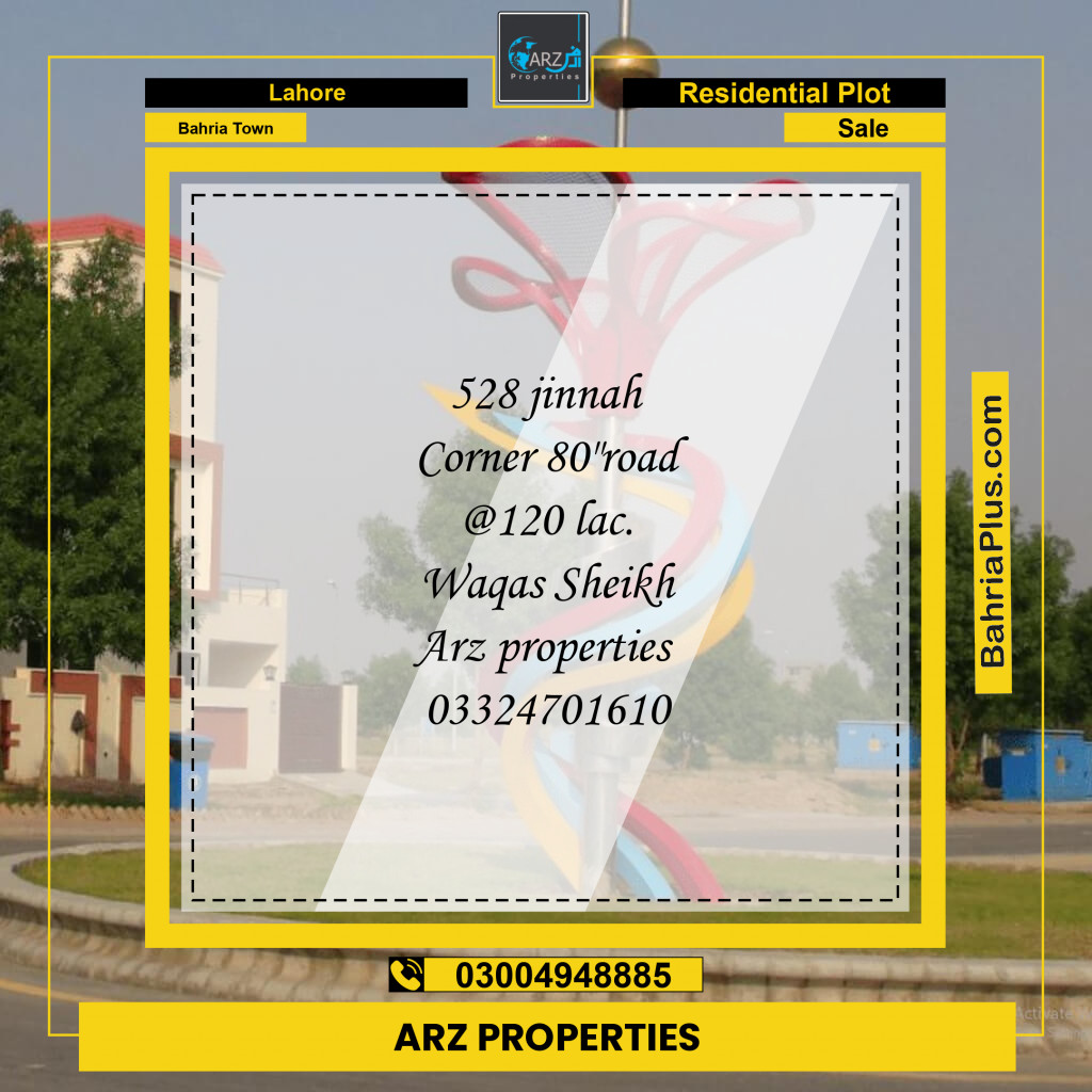 Residential Plot for Sale in Sector E - Jinnah Block -  Bahria Town, Lahore - (BP-149061)