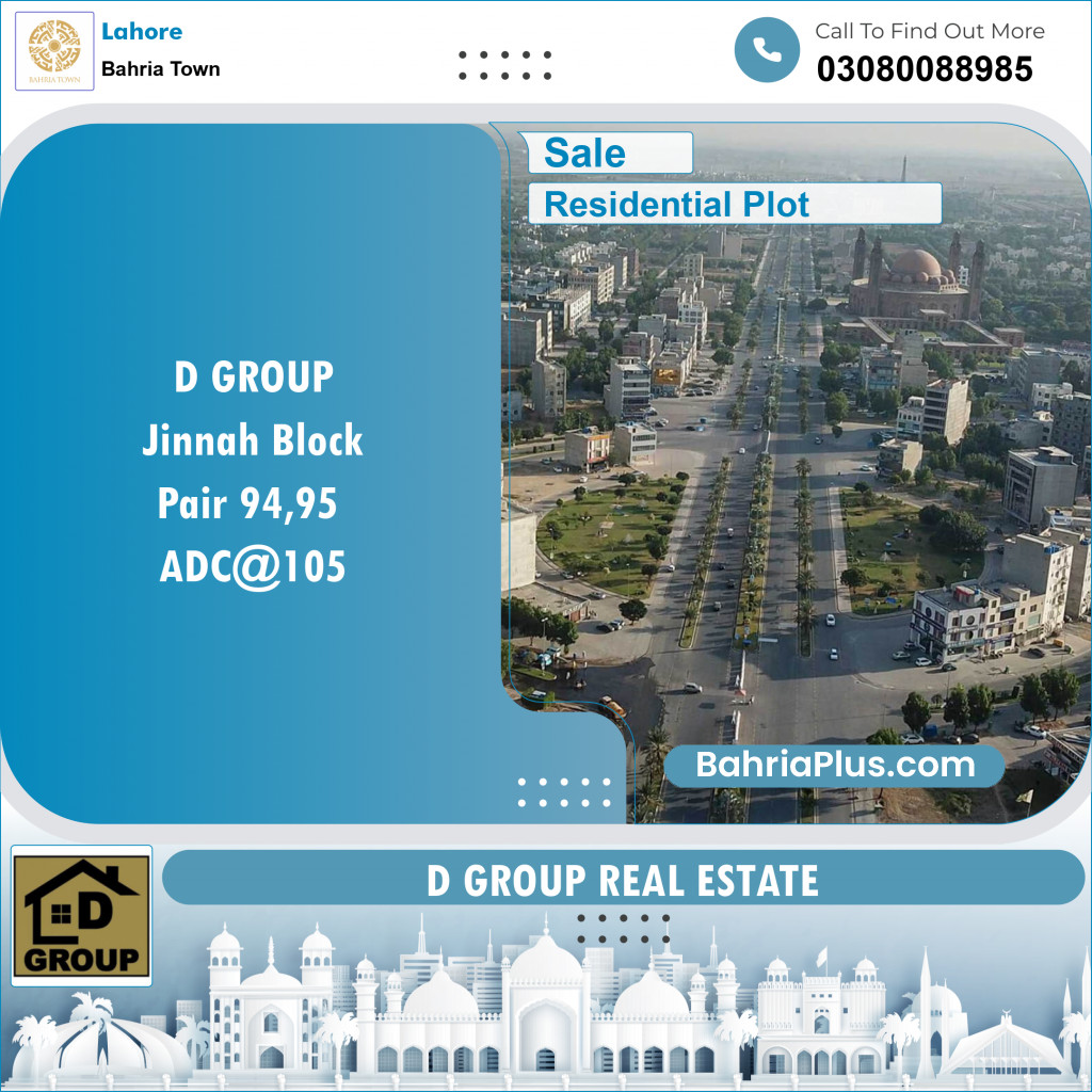 Residential Plot for Sale in Sector E - Jinnah Block -  Bahria Town, Lahore - (BP-149163)