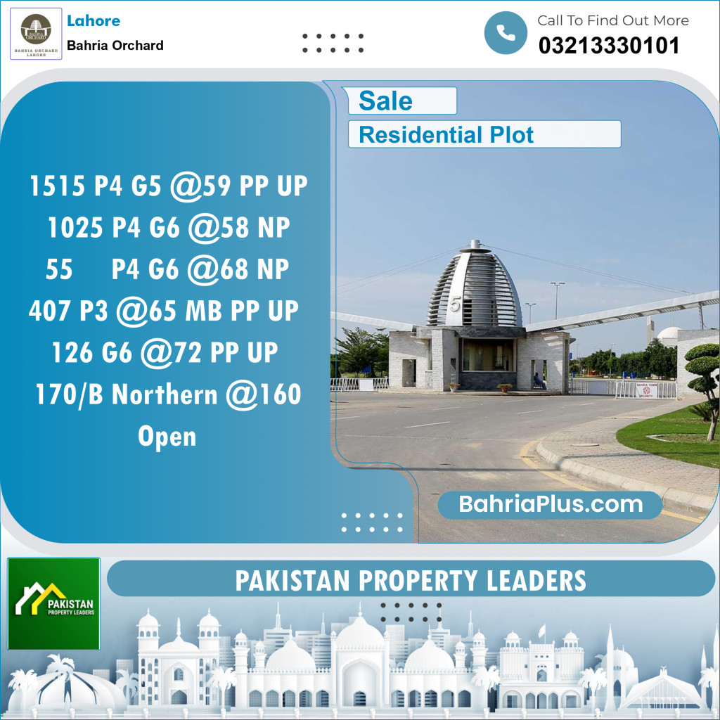 Residential Plot for Sale in Phase 4 - G5 Block -  Bahria Orchard, Lahore - (BP-149242)