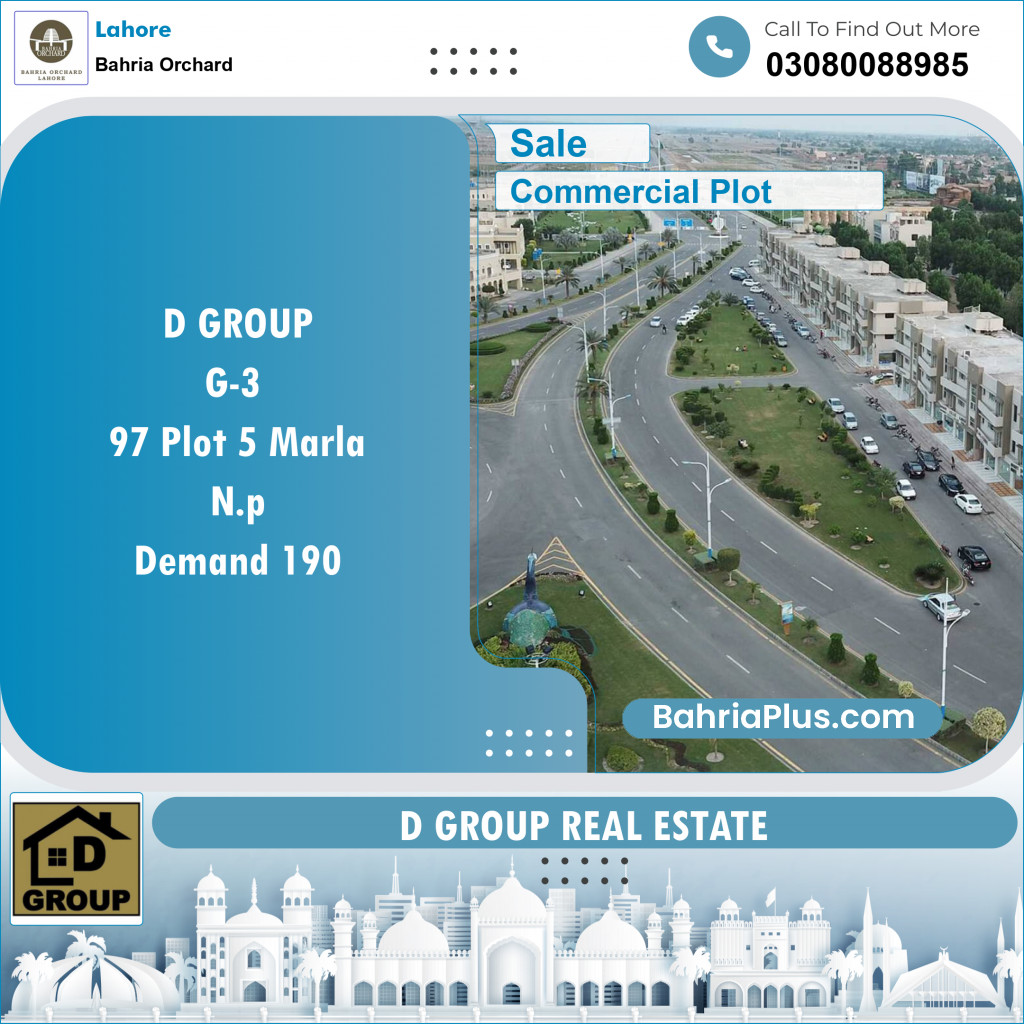 Commercial Plot for Sale in Phase 4 - G3 Block -  Bahria Orchard, Lahore - (BP-149256)