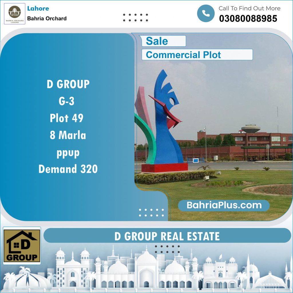 Commercial Plot for Sale in Phase 4 - G3 Block -  Bahria Orchard, Lahore - (BP-149268)