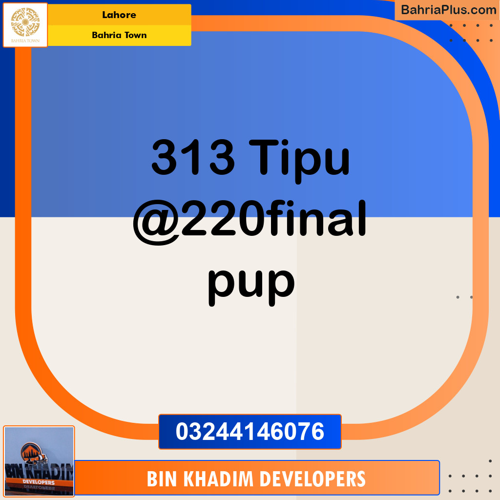 Residential Plot for Sale in Sector F - Tipu Sultan Block -  Bahria Town, Lahore - (BP-149278)