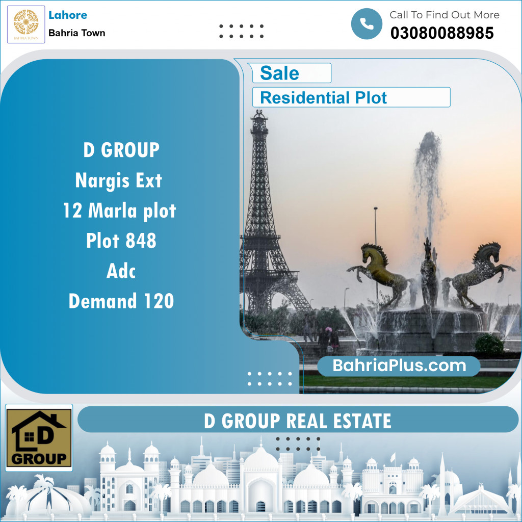 Residential Plot for Sale in Sector C - Nargis/Hussain Ext. -  Bahria Town, Lahore - (BP-149311)