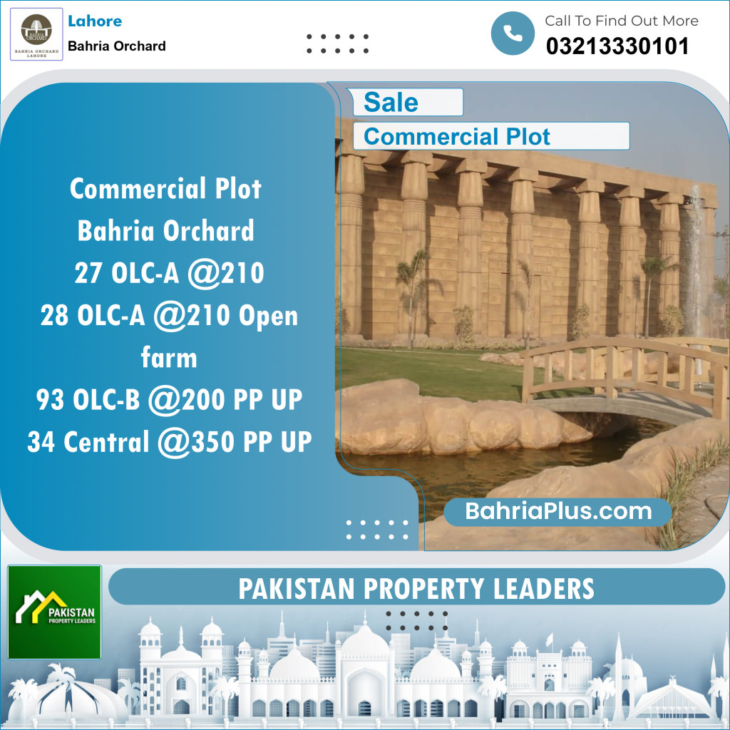 Commercial Plot for Sale in OLC A Commercial -  Bahria Orchard, Lahore - (BP-149329)
