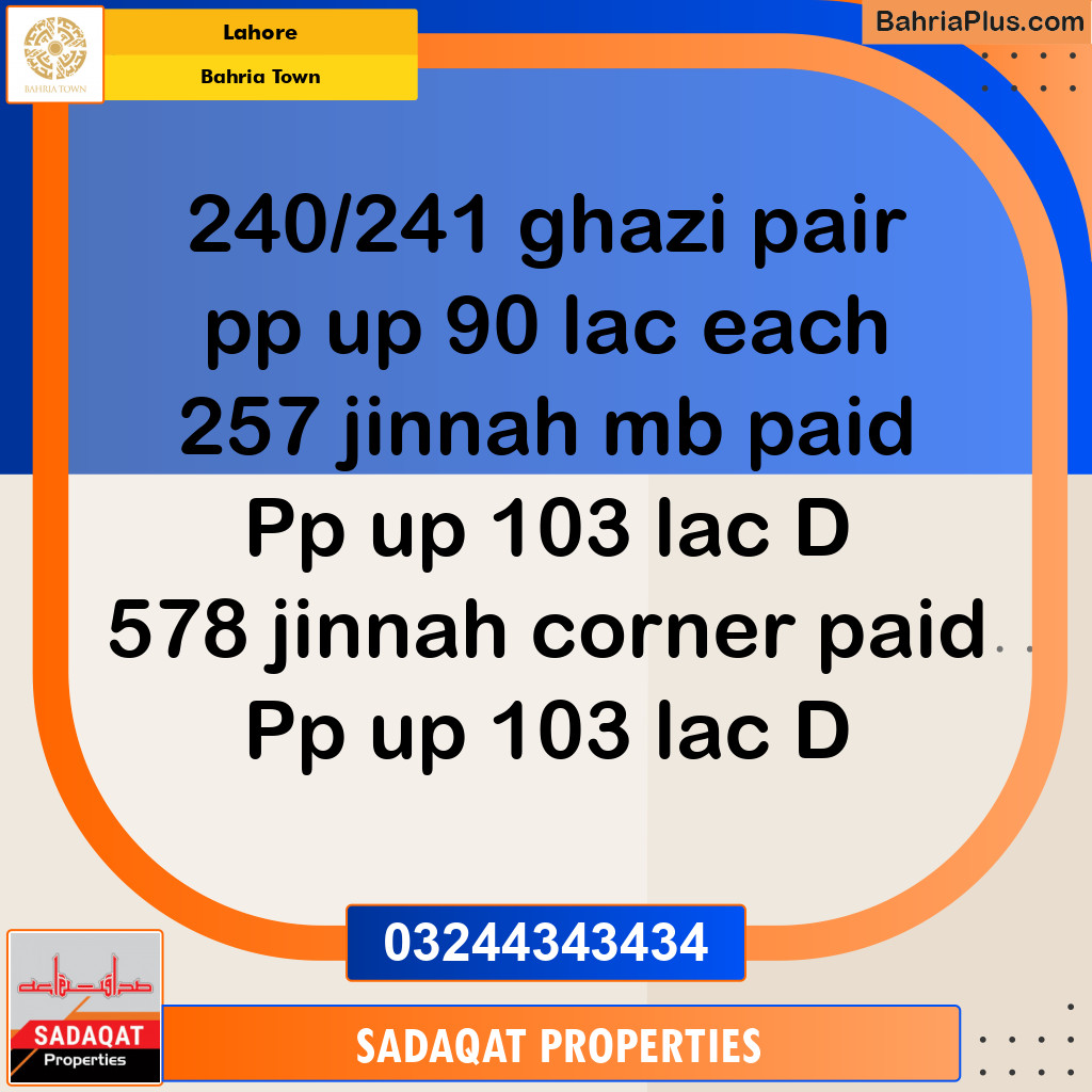 Residential Plot for Sale in Sector F - Ghazi Block -  Bahria Town, Lahore - (BP-149337)