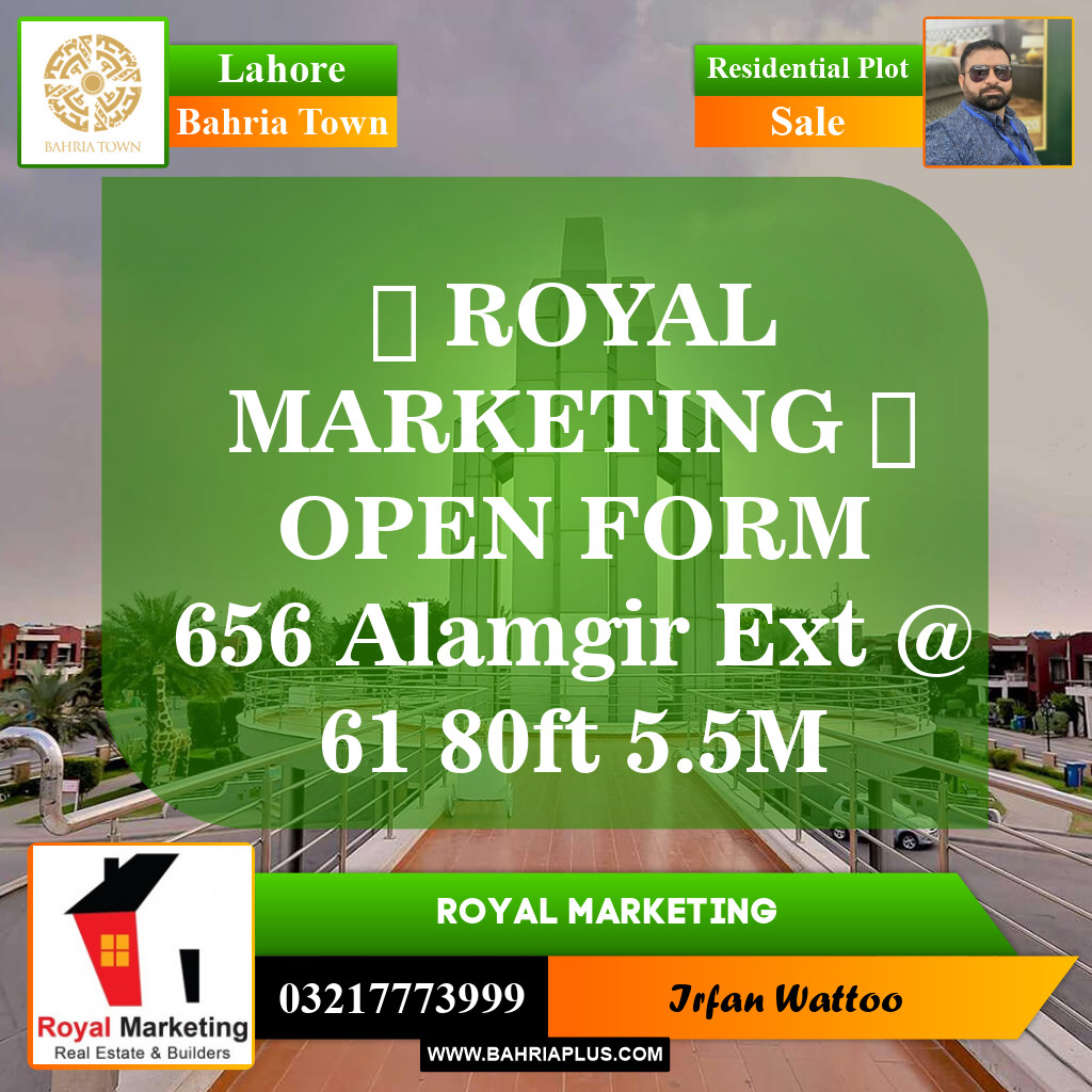 Residential Plot for Sale in Sector F - Alamgir Block -  Bahria Town, Lahore - (BP-149384)