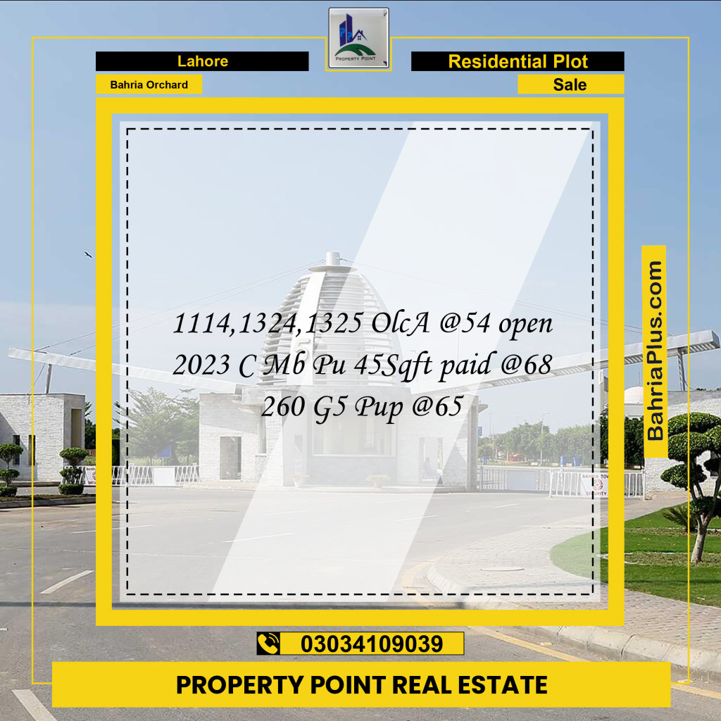 Residential Plot for Sale in OLC-A Block -  Bahria Orchard, Lahore - (BP-149432)