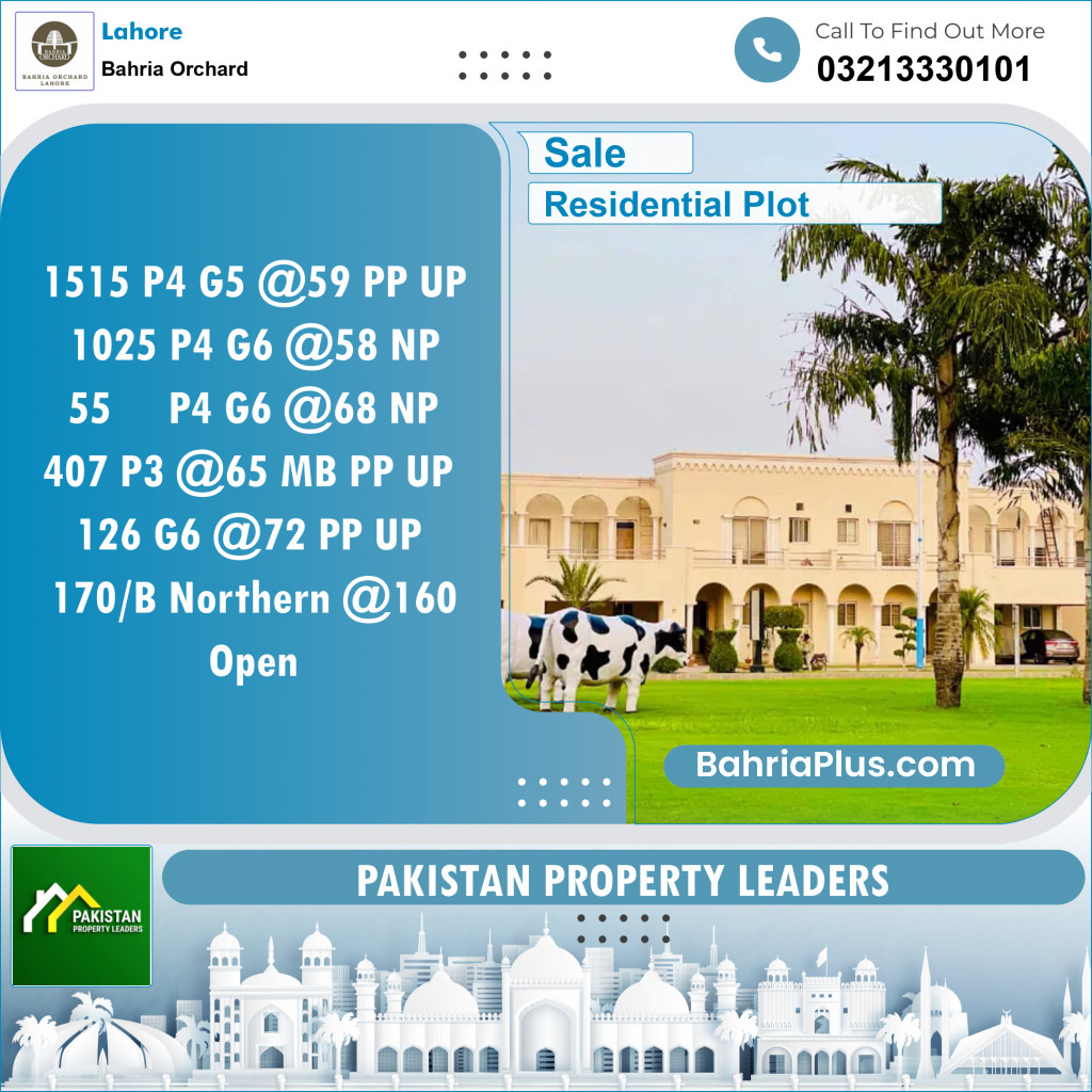 Residential Plot for Sale in Phase 4 - G5 Block -  Bahria Orchard, Lahore - (BP-149451)