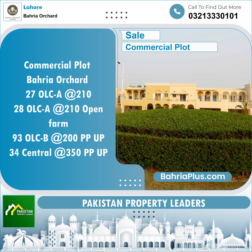 Commercial Plot for Sale in OLC A Commercial -  Bahria Orchard, Lahore - (BP-149455)