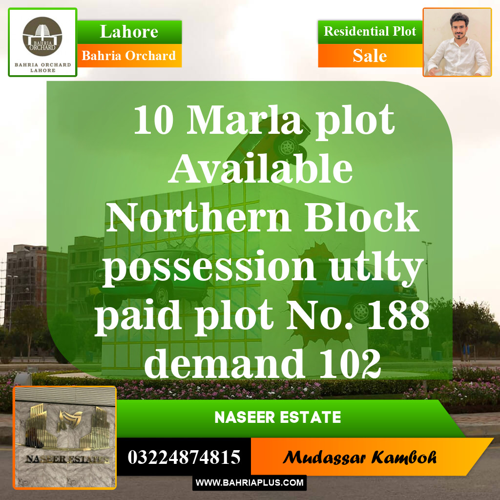 Residential Plot for Sale in Phase 1 - Northern District Ext. -  Bahria Orchard, Lahore - (BP-149513)