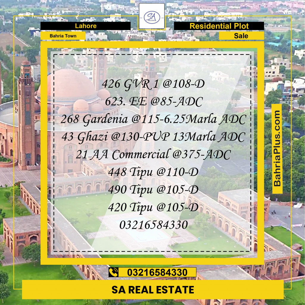 Residential Plot for Sale in Golf Phase 1 -  Bahria Town, Lahore - (BP-149554)