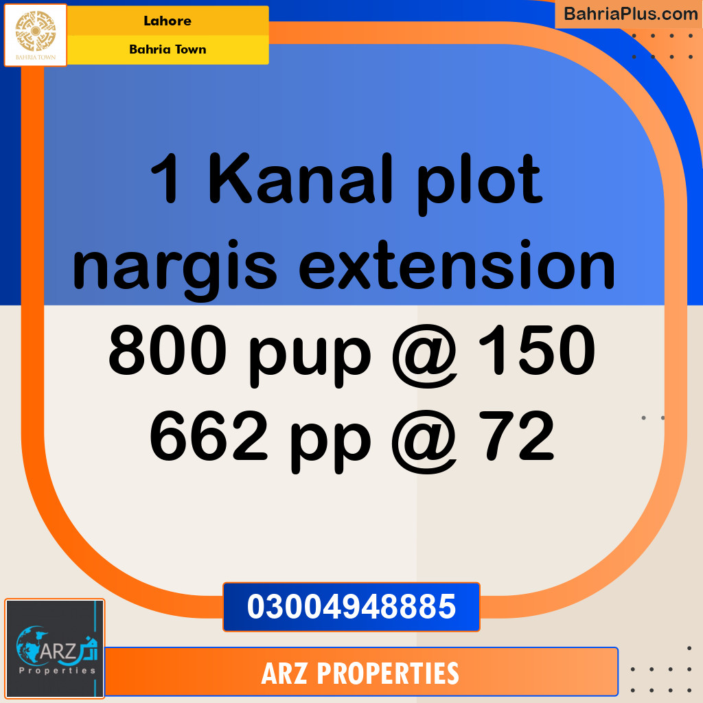 Residential Plot for Sale in Bahria Town, Lahore - (BP-149579)