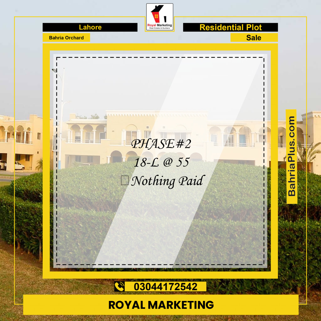 Residential Plot for Sale in Phase 2 - L Block -  Bahria Orchard, Lahore - (BP-149586)