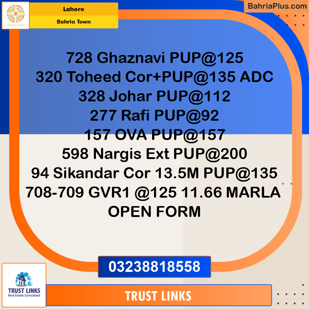 Residential Plot for Sale in Sector F - Ghaznavi Block -  Bahria Town, Lahore - (BP-149679)