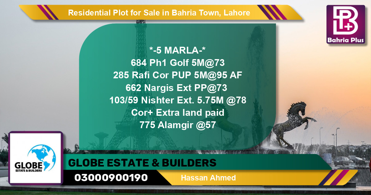 Residential Plot for Sale in Golf Phase 1 -  Bahria Town, Lahore - (BP-149682)