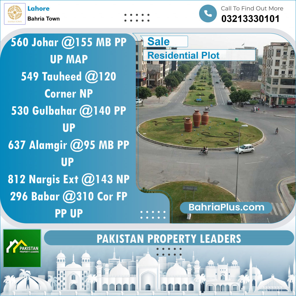 Residential Plot for Sale in Sector E - Johar Block -  Bahria Town, Lahore - (BP-149714)