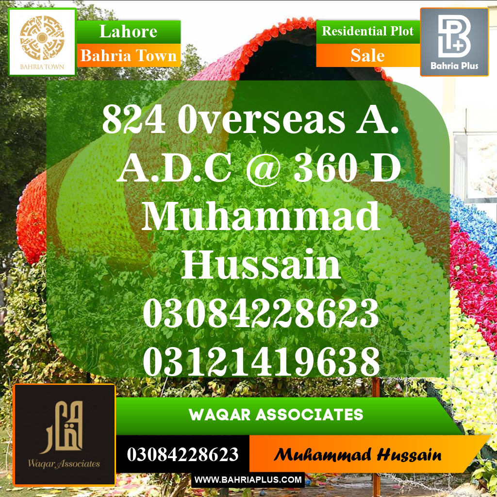 Residential Plot for Sale in Overseas A -  Bahria Town, Lahore - (BP-149717)
