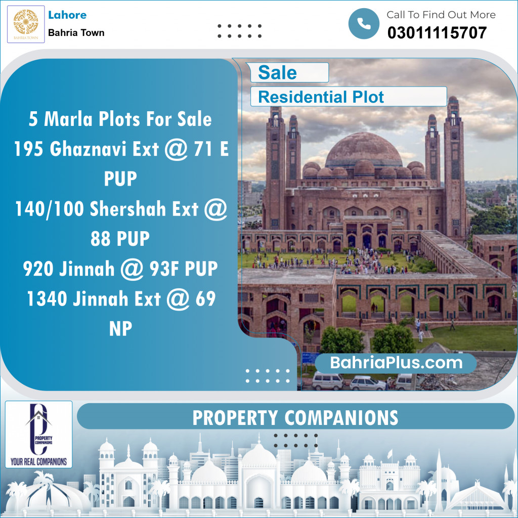 Residential Plot for Sale in Sector F - Ghaznavi Ext. Block -  Bahria Town, Lahore - (BP-149771)