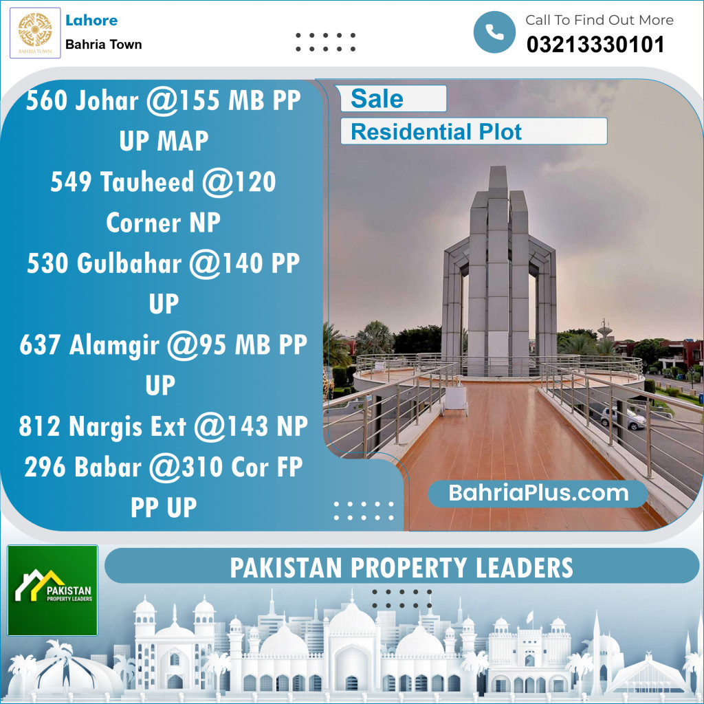 Residential Plot for Sale in Sector E - Johar Block -  Bahria Town, Lahore - (BP-149785)