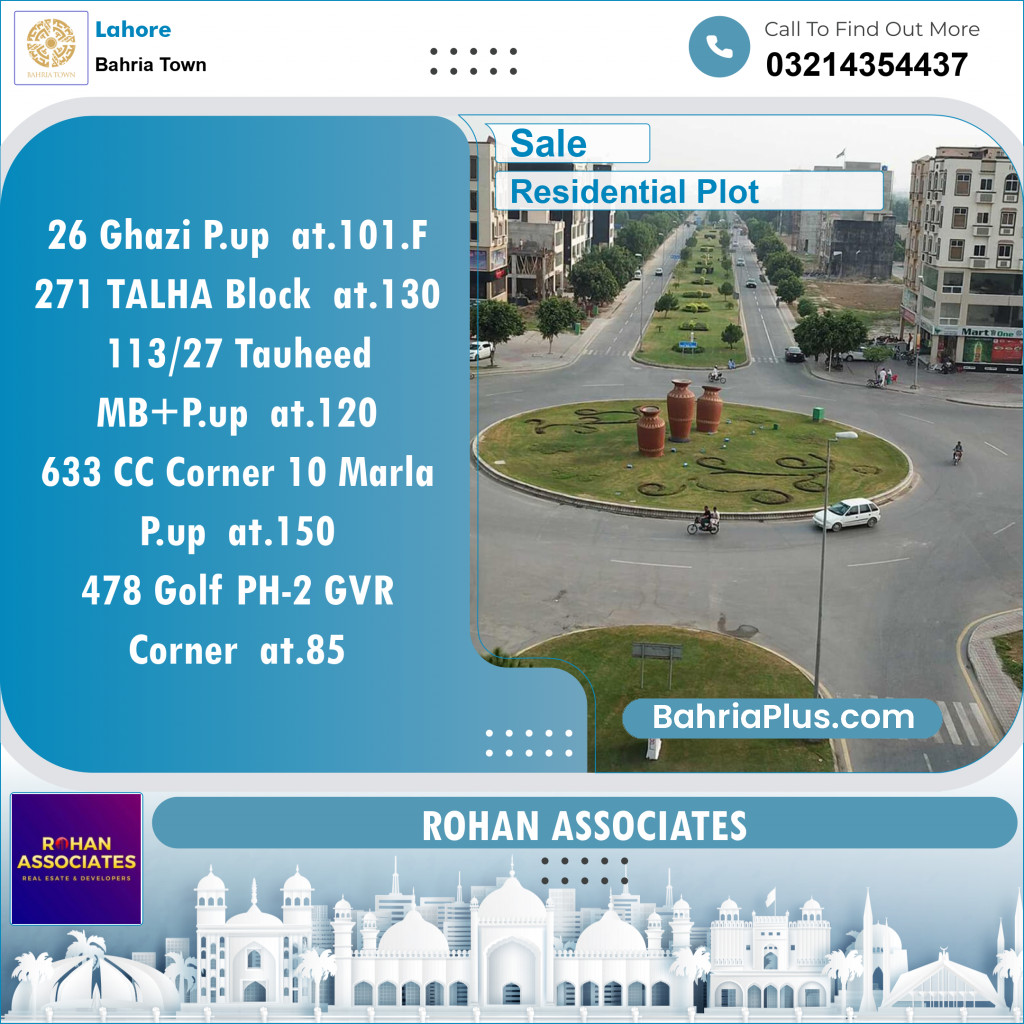Residential Plot for Sale in Sector F - Ghazi Block -  Bahria Town, Lahore - (BP-149854)