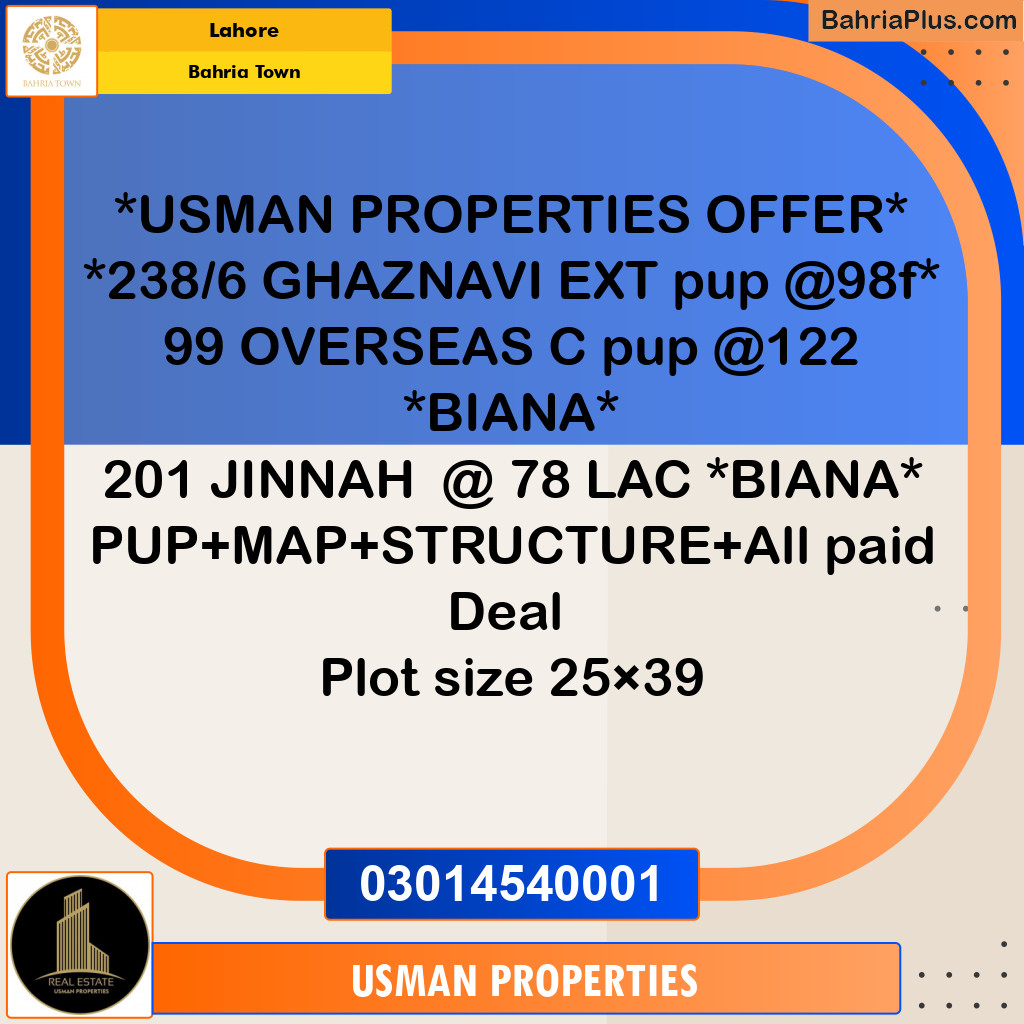 Residential Plot for Sale in Sector F - Ghaznavi Ext. Block -  Bahria Town, Lahore - (BP-149865)
