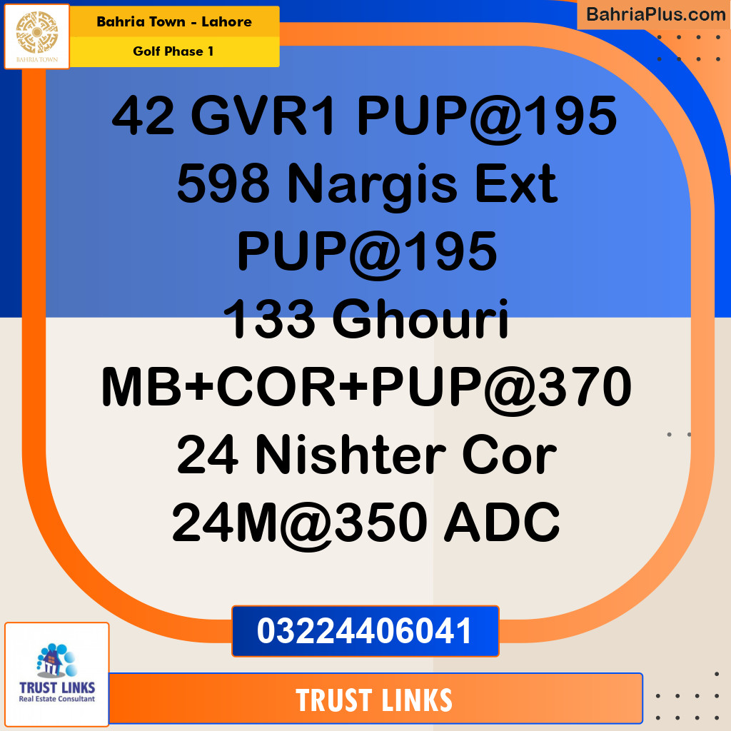 Residential Plot for Sale in Golf Phase 1 -  Bahria Town, Lahore - (BP-149879)