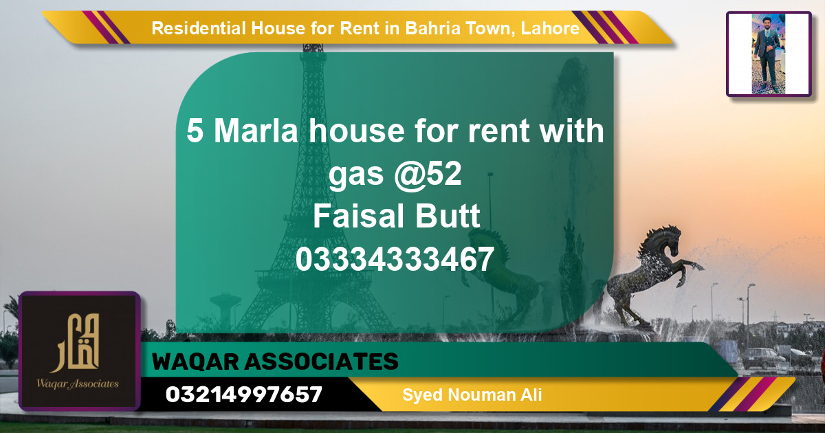 Residential House for Rent in Bahria Town, Lahore - (BP-149930)