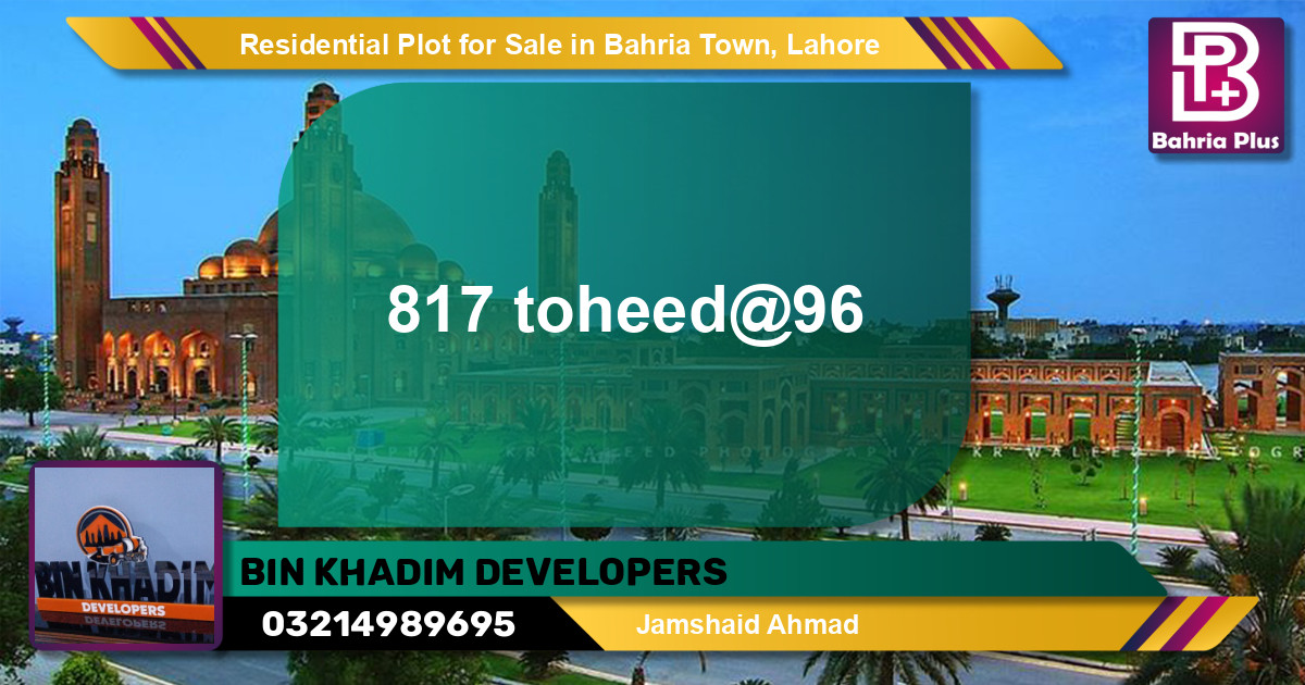 Residential Plot for Sale in Sector F - Tauheed Block -  Bahria Town, Lahore - (BP-149946)