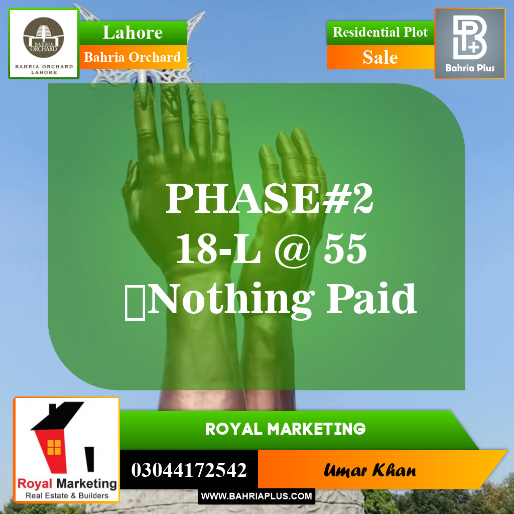 Residential Plot for Sale in Phase 2 - L Block -  Bahria Orchard, Lahore - (BP-150028)