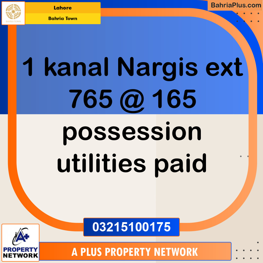 Residential Plot for Sale in Sector C - Nargis/Hussain Ext. -  Bahria Town, Lahore - (BP-150056)