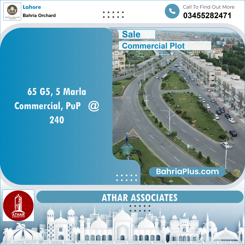Commercial Plot for Sale in Phase 4 - G5 Block -  Bahria Orchard, Lahore - (BP-150202)
