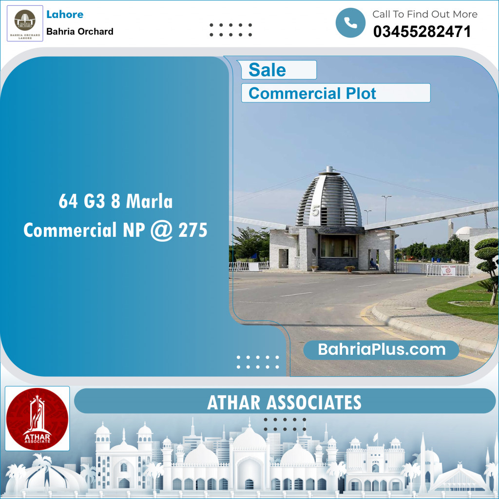 Commercial Plot for Sale in Phase 4 - G3 Commercial -  Bahria Orchard, Lahore - (BP-150207)