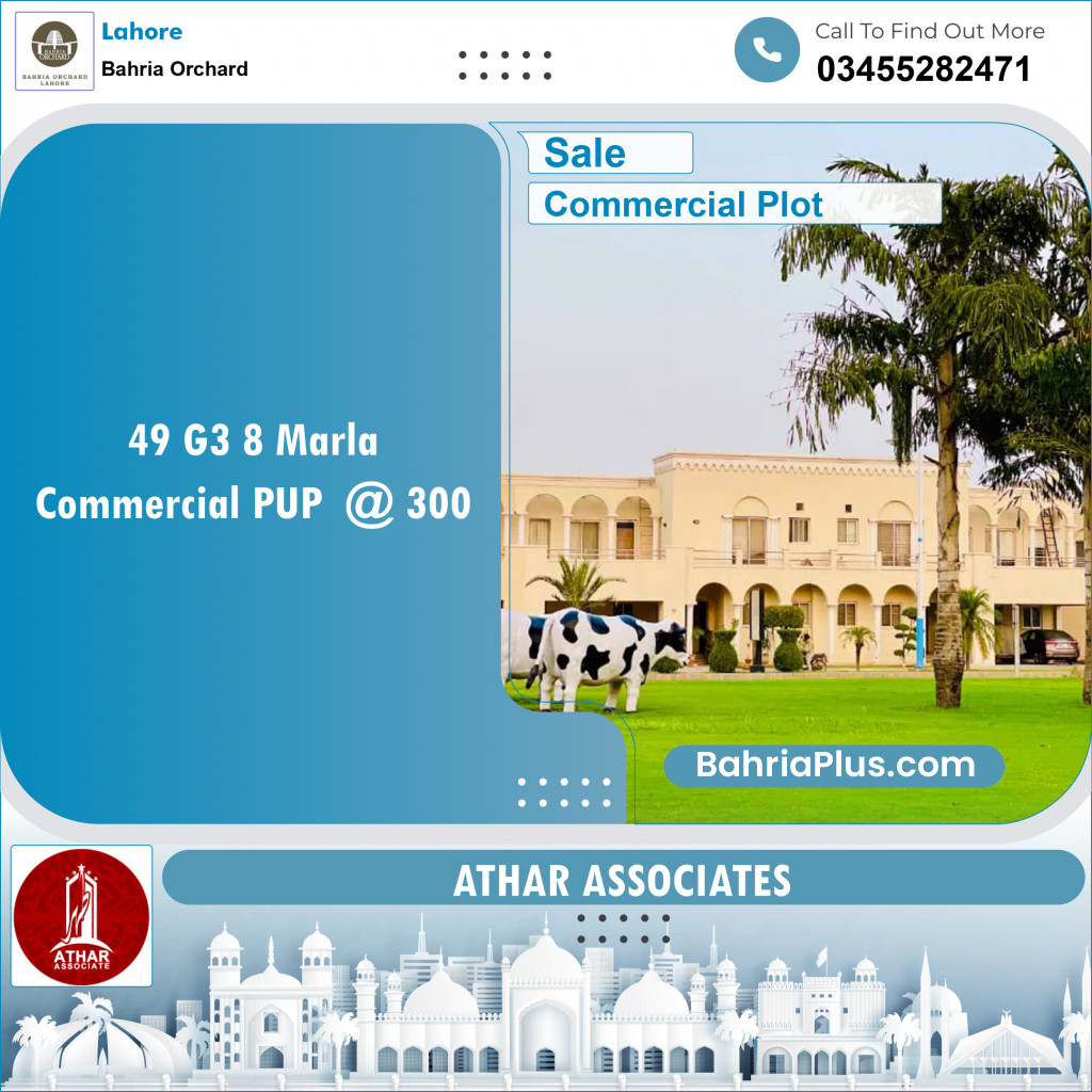 Commercial Plot for Sale in Phase 4 - G3 Commercial -  Bahria Orchard, Lahore - (BP-150209)