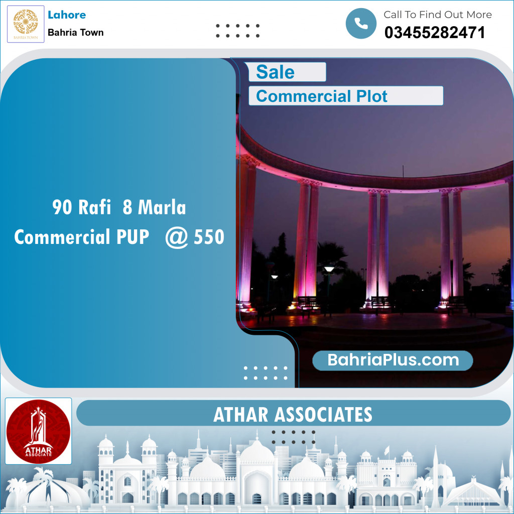 Commercial Plot for Sale in Sector E - Rafi Commercial -  Bahria Town, Lahore - (BP-150222)