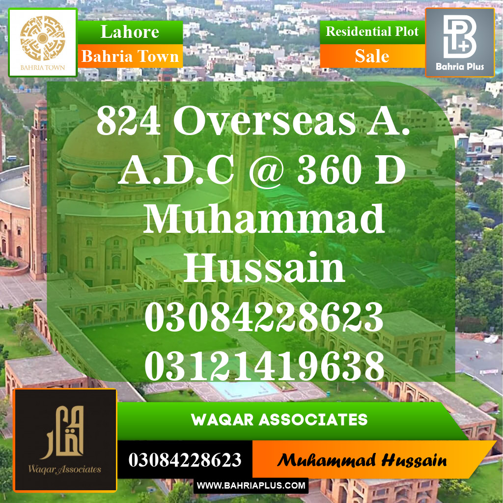 Residential Plot for Sale in Overseas A -  Bahria Town, Lahore - (BP-150228)