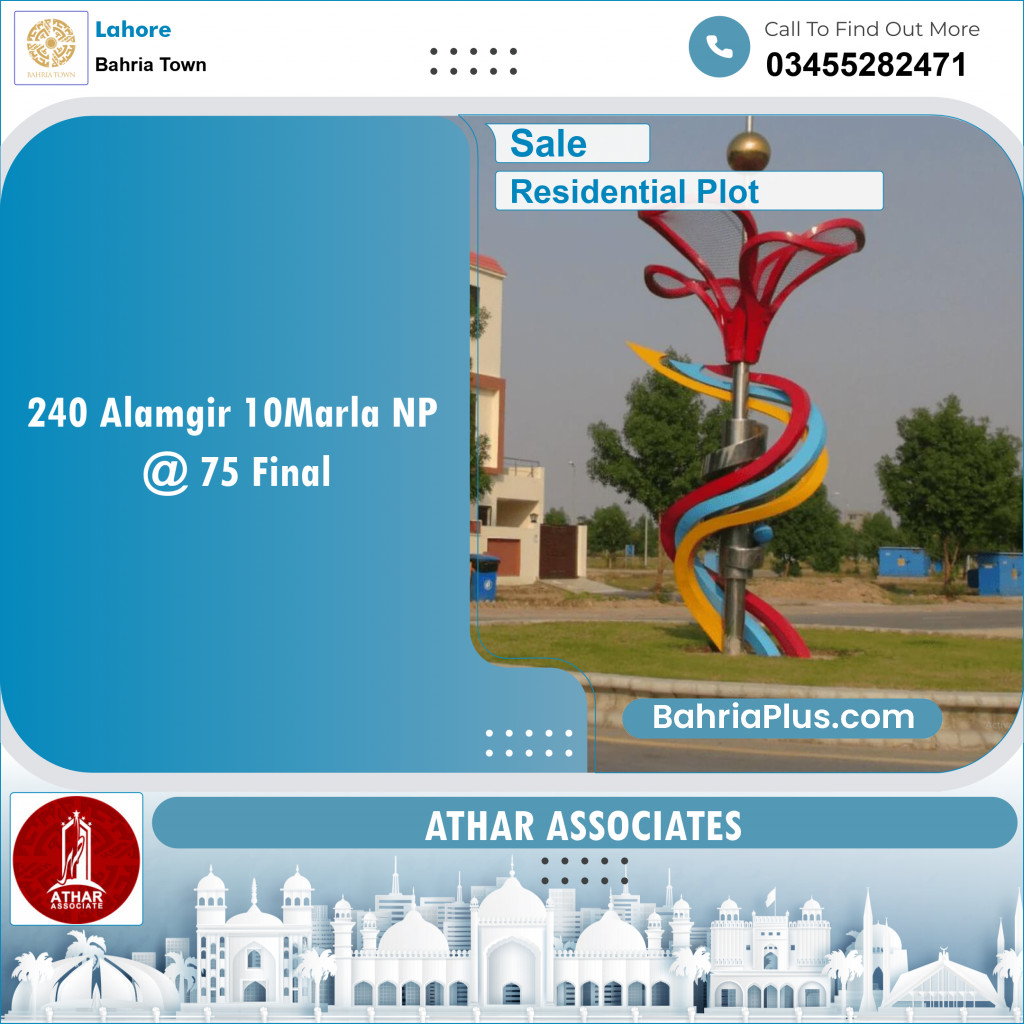 Residential Plot for Sale in Sector F - Alamgir Block -  Bahria Town, Lahore - (BP-150242)