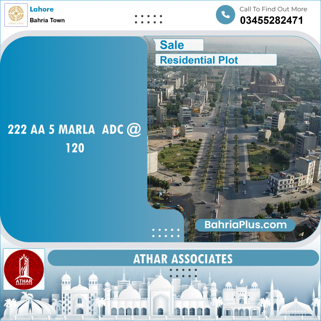 Residential Plot for Sale in Sector D - AA Block -  Bahria Town, Lahore - (BP-150256)