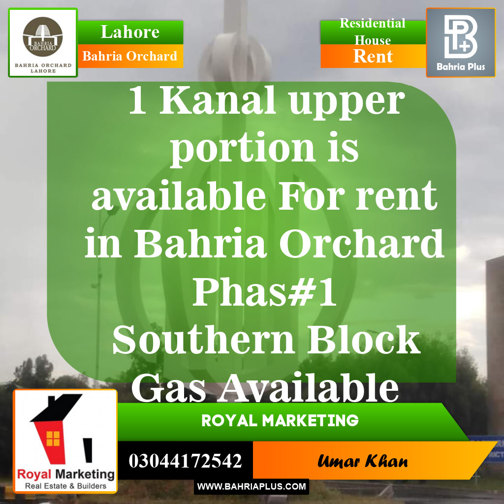 Residential House for Rent in Bahria Orchard, Lahore - (BP-150264)