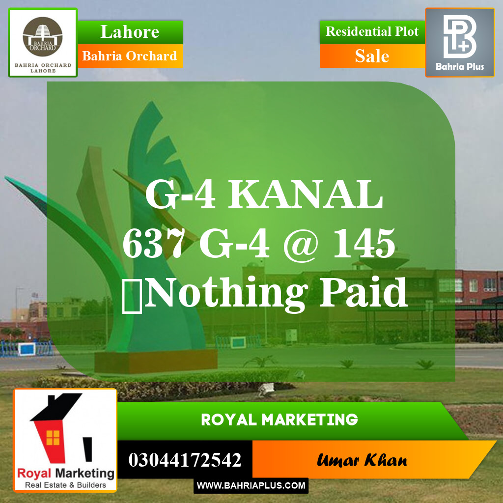 Residential Plot for Sale in Bahria Orchard, Lahore - (BP-150268)